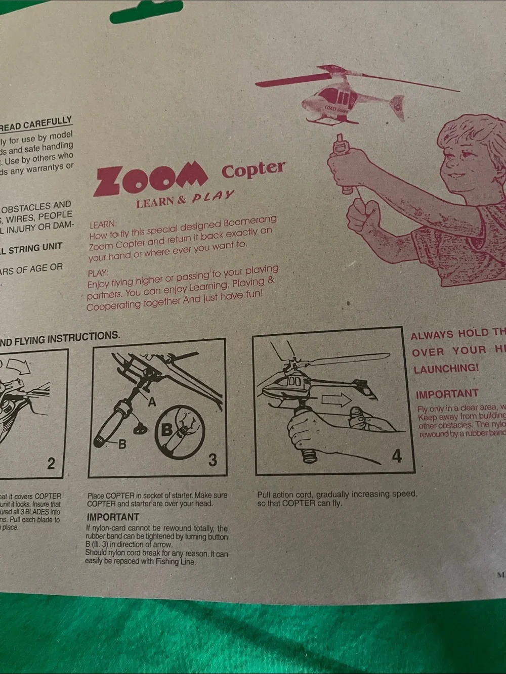Zoom Kids Toy Helicopter - White, Red & Black